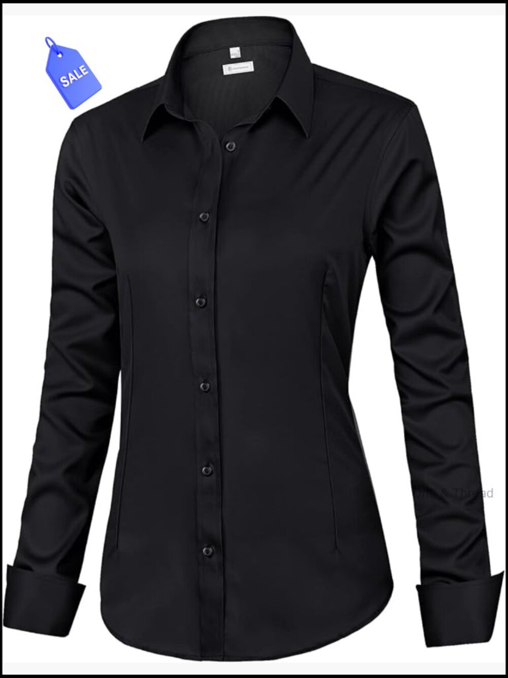 Classic-Fit Button Down Shirt Long Sleeve Wrinkle-Free Stretch Casual Work